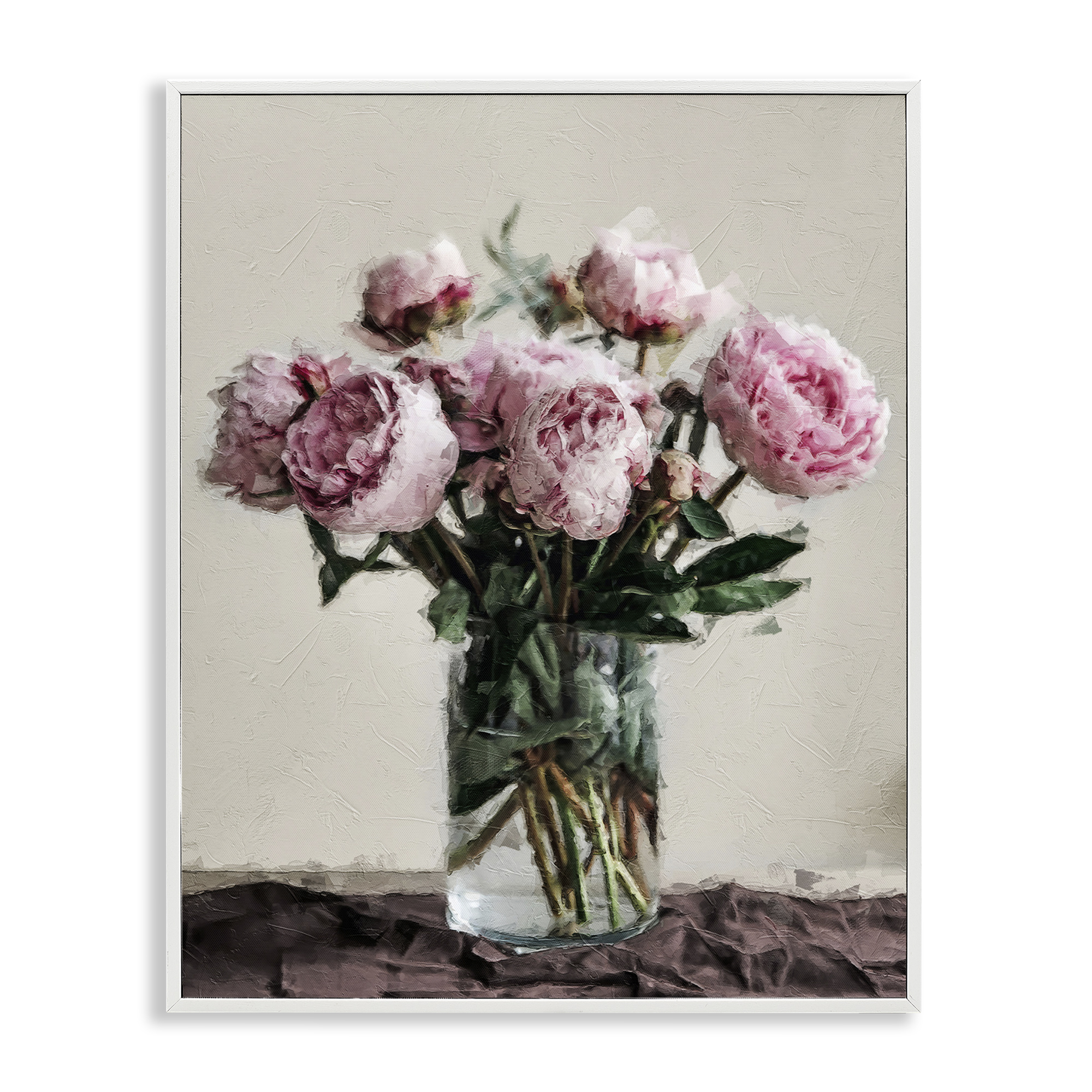 Stupell Industries Jar Of Roses Botanical & Floral Painting White Framed Art Print Wall Art, 11 x 14