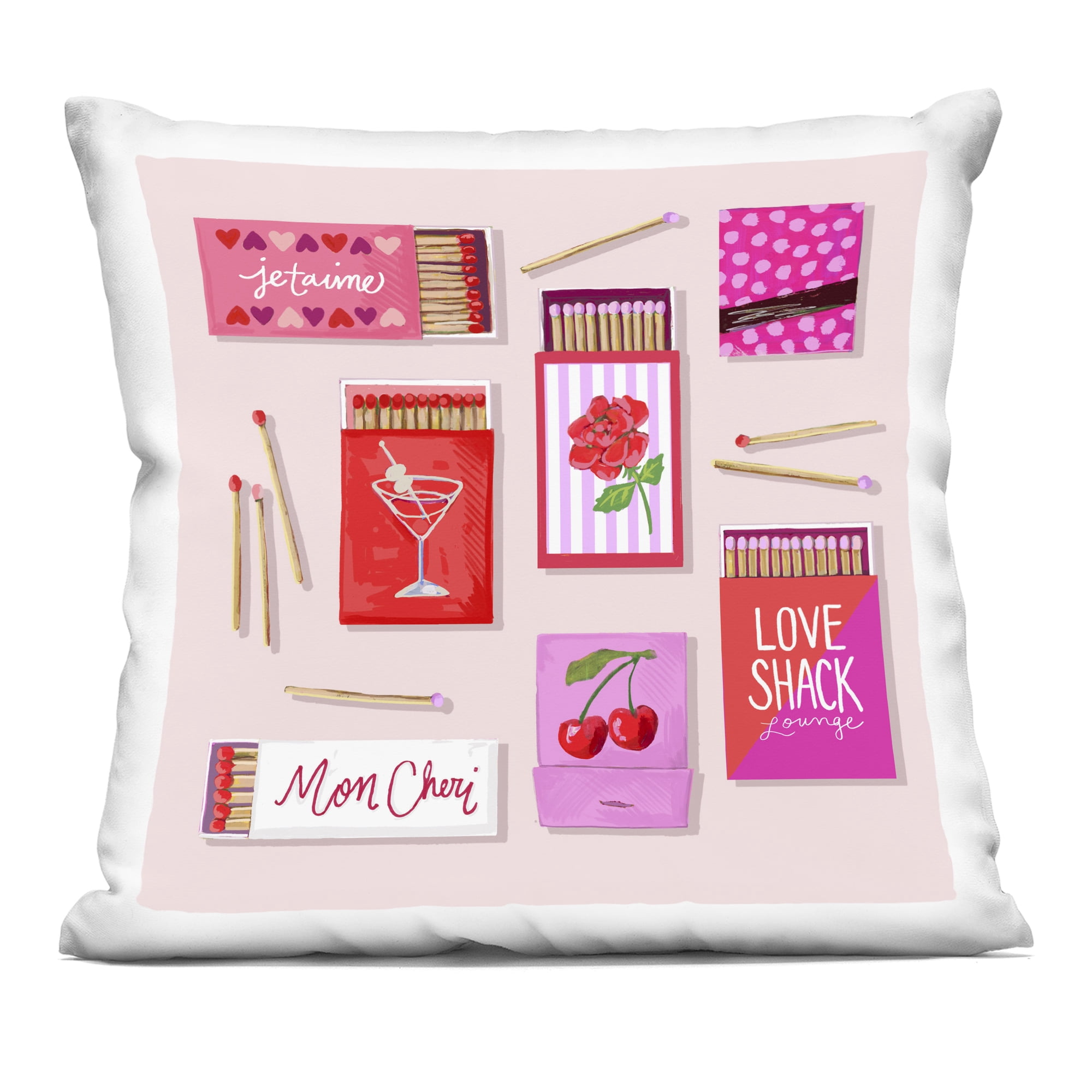 Stupell Industries Je T'aime Matchbox Set Decorative Printed Throw Pillow, design by Rachael Reese, 18 x 7 x 18