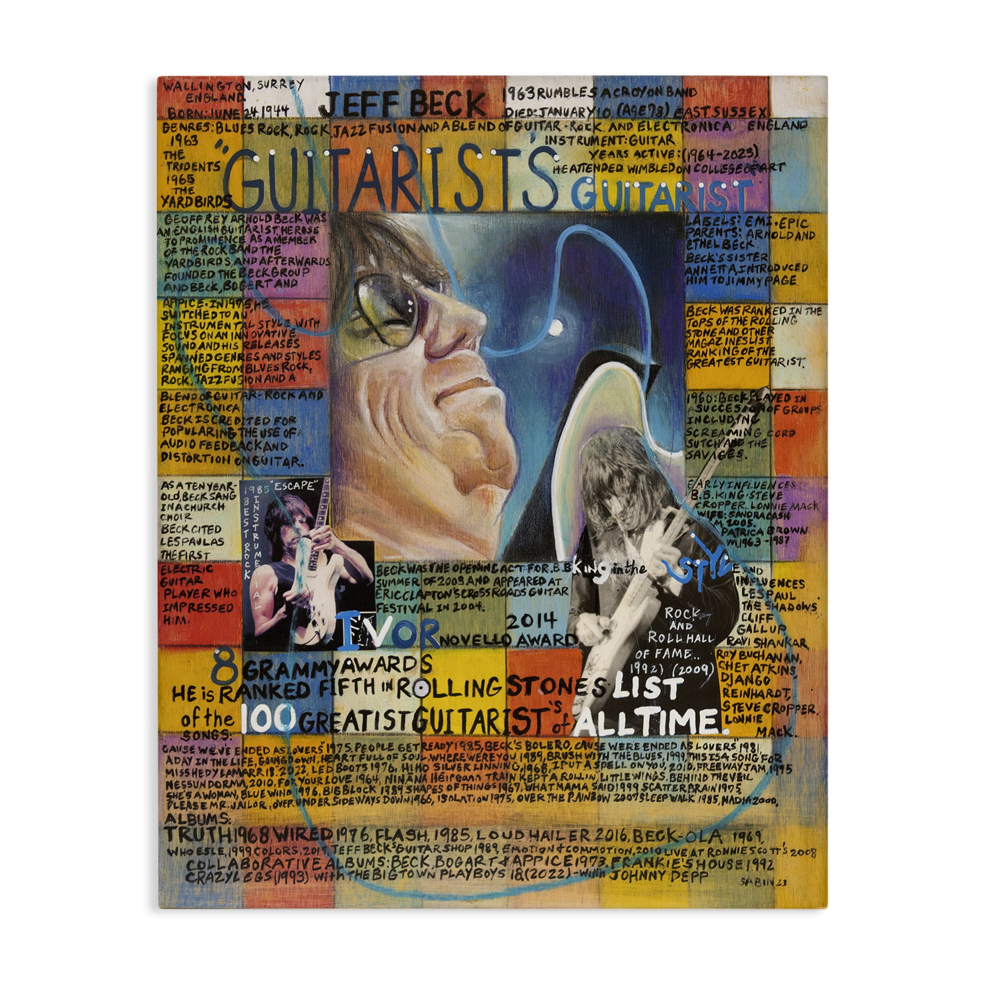 Stupell Industries Jeff Beck Collage People Drawing Wrapped Canvas Art Print Wall Art, 30 x 40