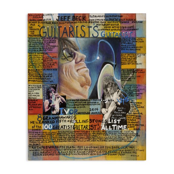 Stupell Industries Art Deco Jeff Beck Collage Canvas Art, 36 x 48, by Sabin