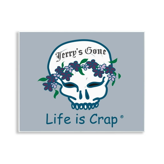 Stupell Industries Jerry's Gone Skull Novelty & Humor Painting Unframed Art Print Wall Art, 14 x 11
