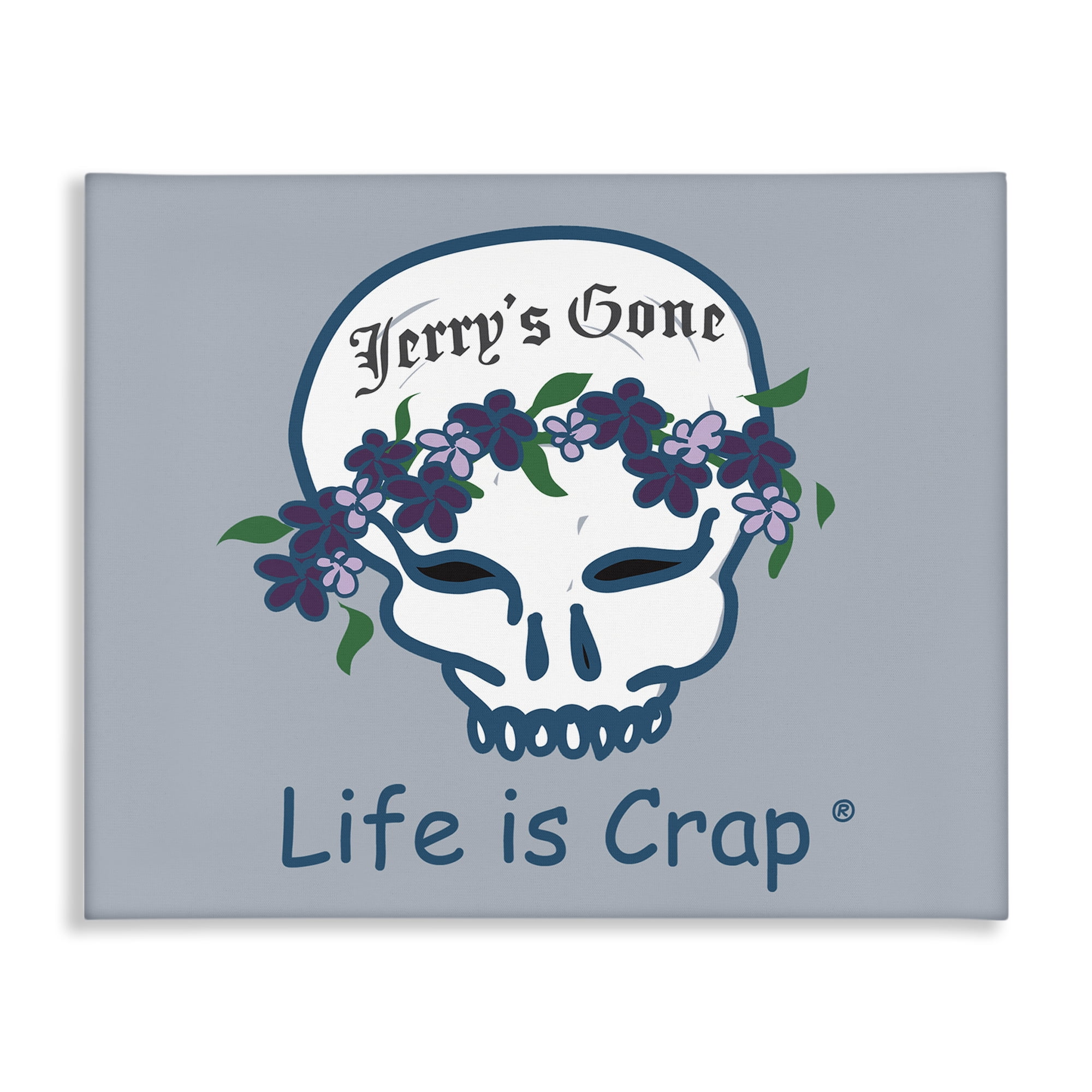 Stupell Industries Jerry's Gone Skull Novelty & Humor Painting Wrapped Canvas Art Print Wall Art, 40 x 30