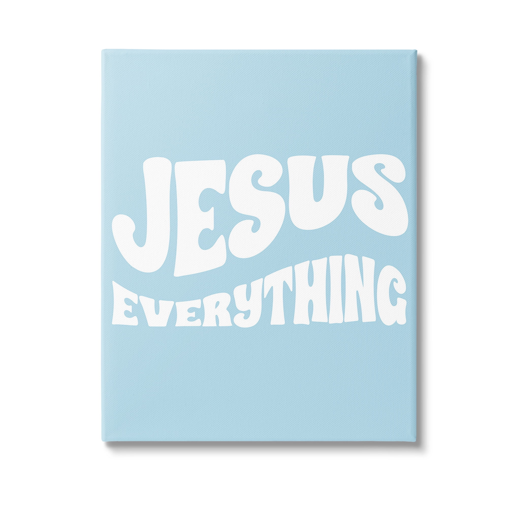 Stupell Industries Jesus Everything Phrase Religious Painting Gallery Wrapped Canvas Art Print Wall Art, 30 x 40