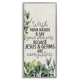 thumbnail image 1 of Stupell Industries Jesus & Germs Hygiene Bath & Laundry Painting Gray Framed Art Print Wall Art, 10 x 24, 1 of 2