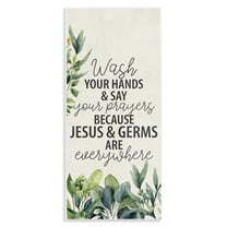 Stupell Industries Jesus & Germs Hygiene Bath & Laundry Painting Unframed Art Print Wall Art, 7 x 17