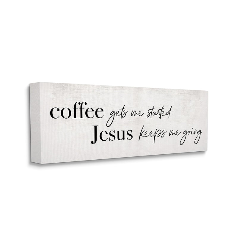 Stupell Industries Jesus Keeps Me Going Phrase Coffee Drink Inspired Canvas Wall Art, 13 x 30, Design by Daphne Polselli