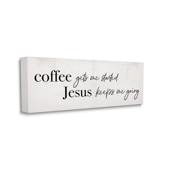 Stupell Industries Jesus Keeps Me Going Phrase Coffee Drink Inspired Canvas Wall Art, 17 x 40, Design by Daphne Polselli