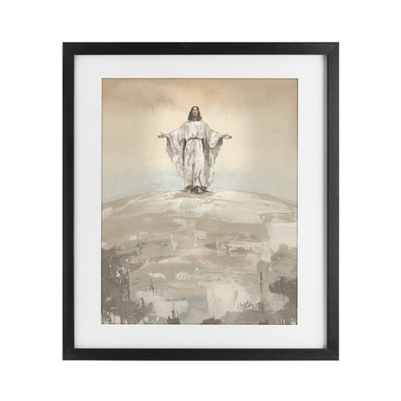 Stupell Industries Victorian Jesus on Hill Black Framed Print Under Glass, 13 x 16, by Elizabeth Medley