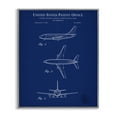 Stupell Industries Jet Aircraft Blueprint Transportation Painting Gray