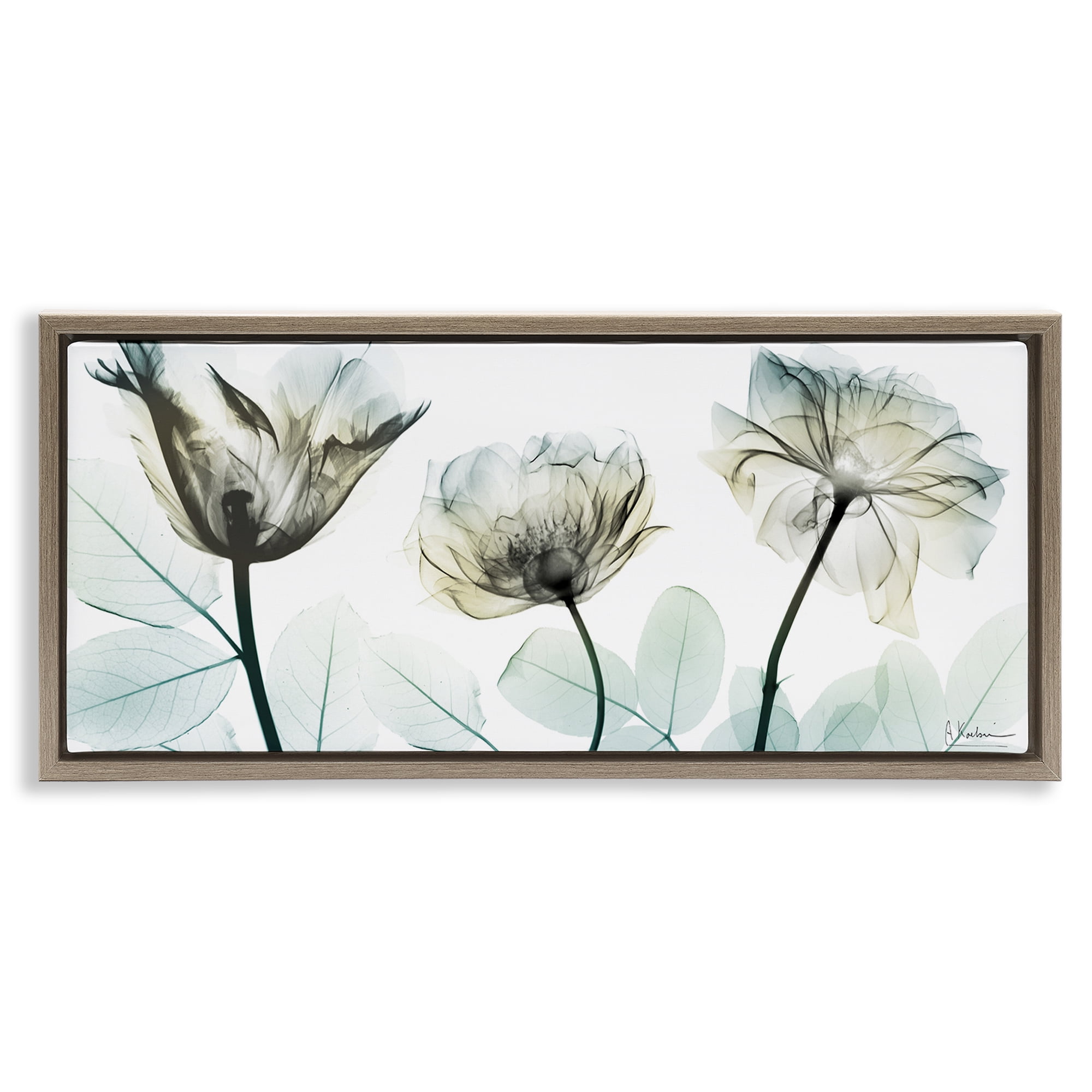 Stupell Industries Jewel of Passion Flowers Brown Framed Floater Canvas Wall Art, design by Albert Koetsier