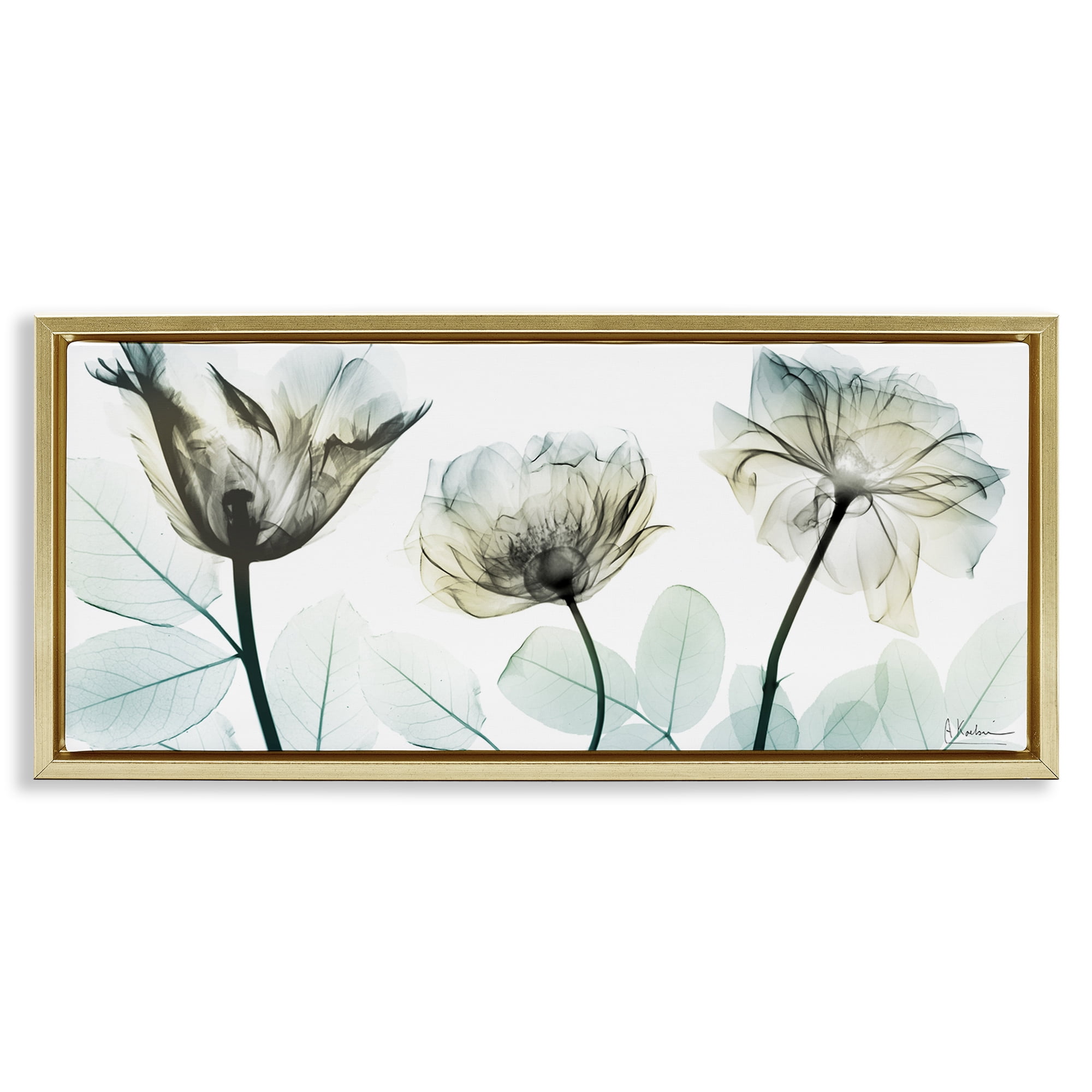 Stupell Industries Jewel of Passion Flowers Gold Framed Floater Canvas Wall Art, design by Albert Koetsier
