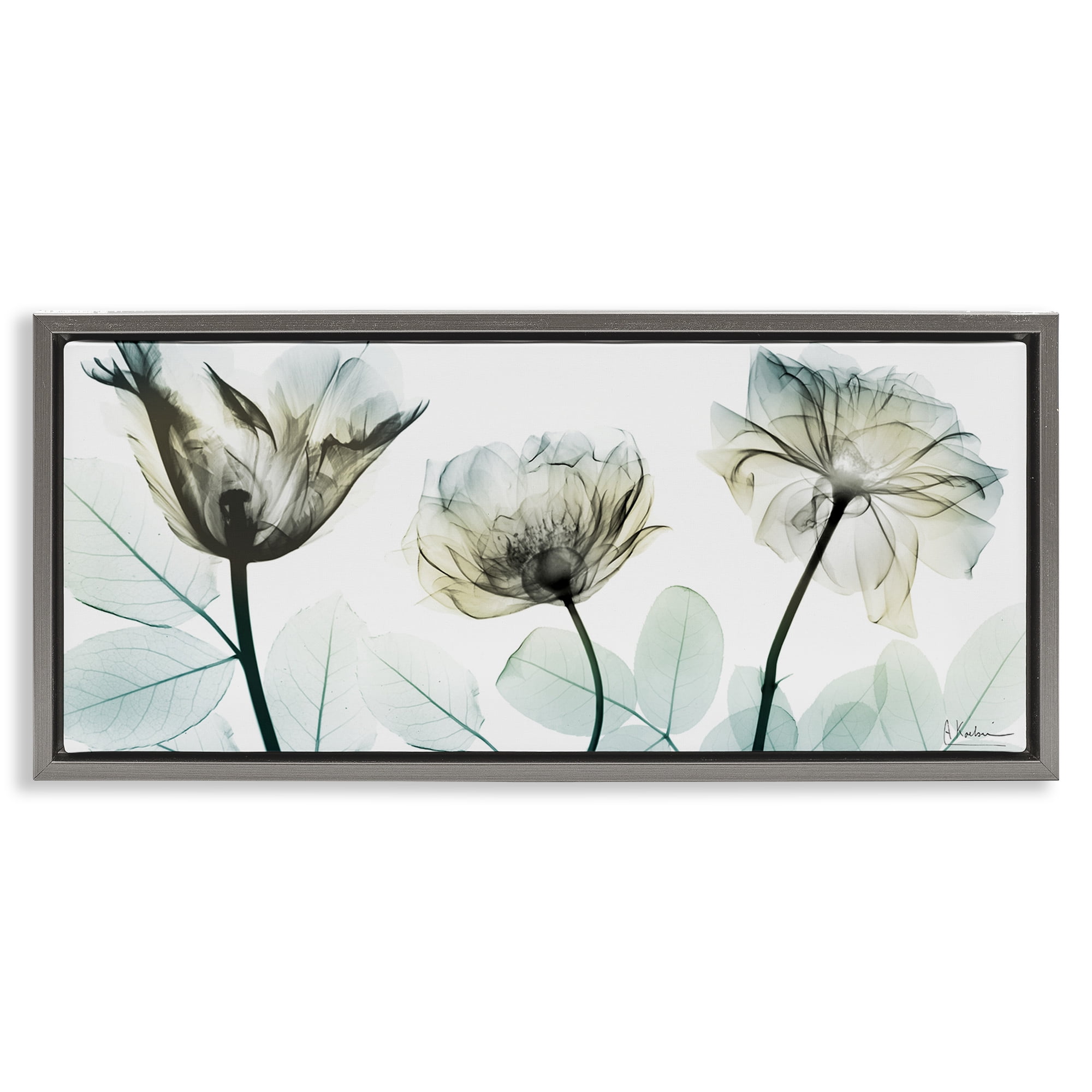 Stupell Industries Jewel of Passion Flowers Gray Framed Floater Canvas Wall Art, design by Albert Koetsier