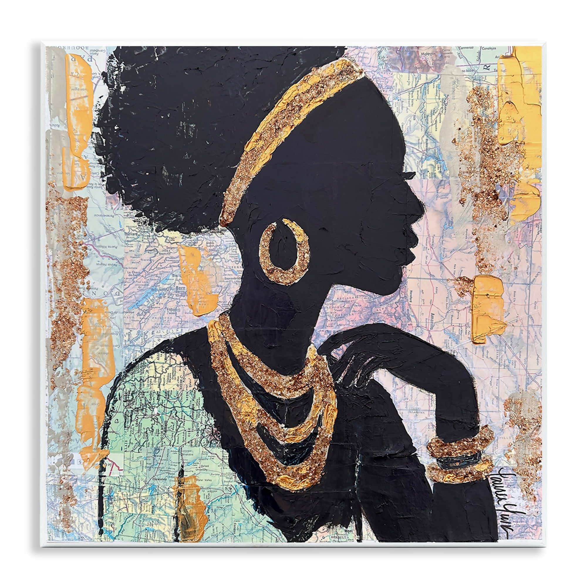 Stupell Industries Jewelry Clad Girl Silhouette Wall Plaque Art, design by Lauren Luna