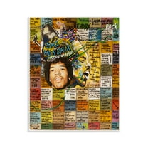 Stupell Industries Jimi Hendrix Collage People Drawing Unframed Art Print Wall Art, 11 x 14