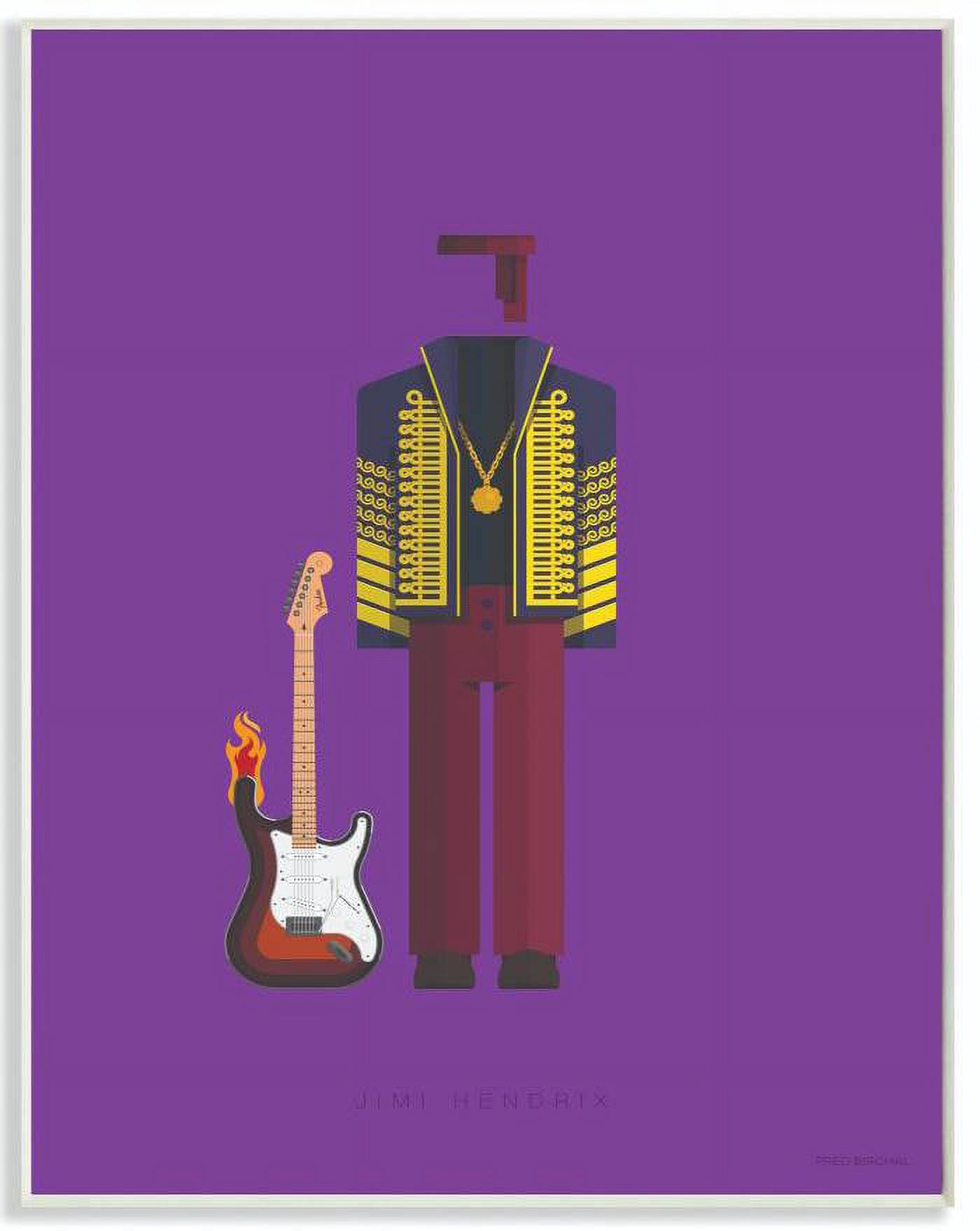 Stupell Industries Jimi Hendrix Famous People Characters Fashion Design Wall Plaque by Fred Birchal