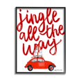 thumbnail image 1 of Stupell Industries Jingle All The Way Holiday Gifts Red Car Driving Graphic Art Black Framed Art Print Wall Art, Design by Cecily Moore, 1 of 5