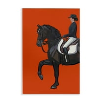 Stupell Industries Jockey & Horse on Orange Sports Painting Unframed Art Print Wall Art, 10 x 15