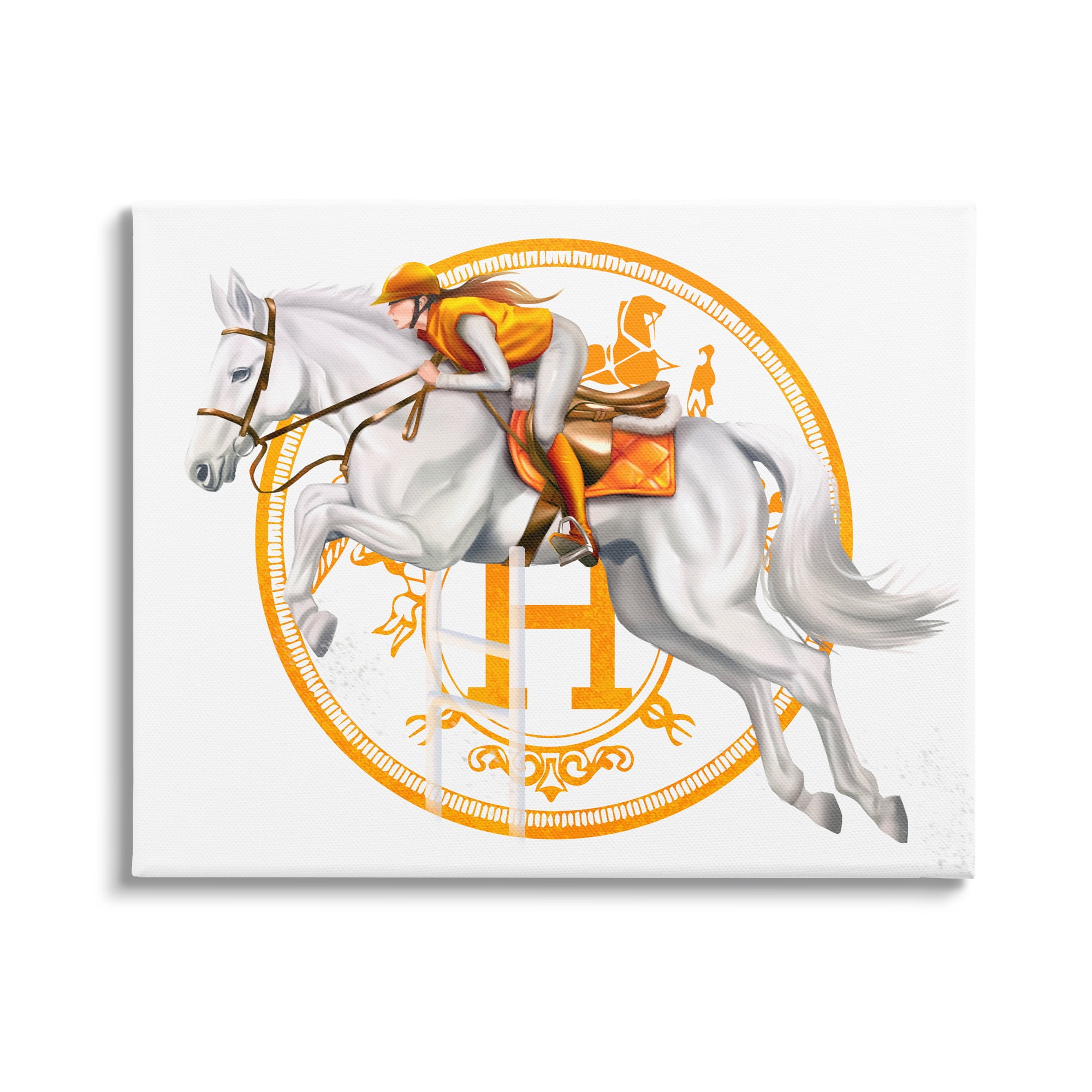 Stupell Industries Jockey Riding Race Horse Glam Fashion Logo Graphic Art Gallery Wrapped Canvas Print Wall Art, Design by Ziwei Li