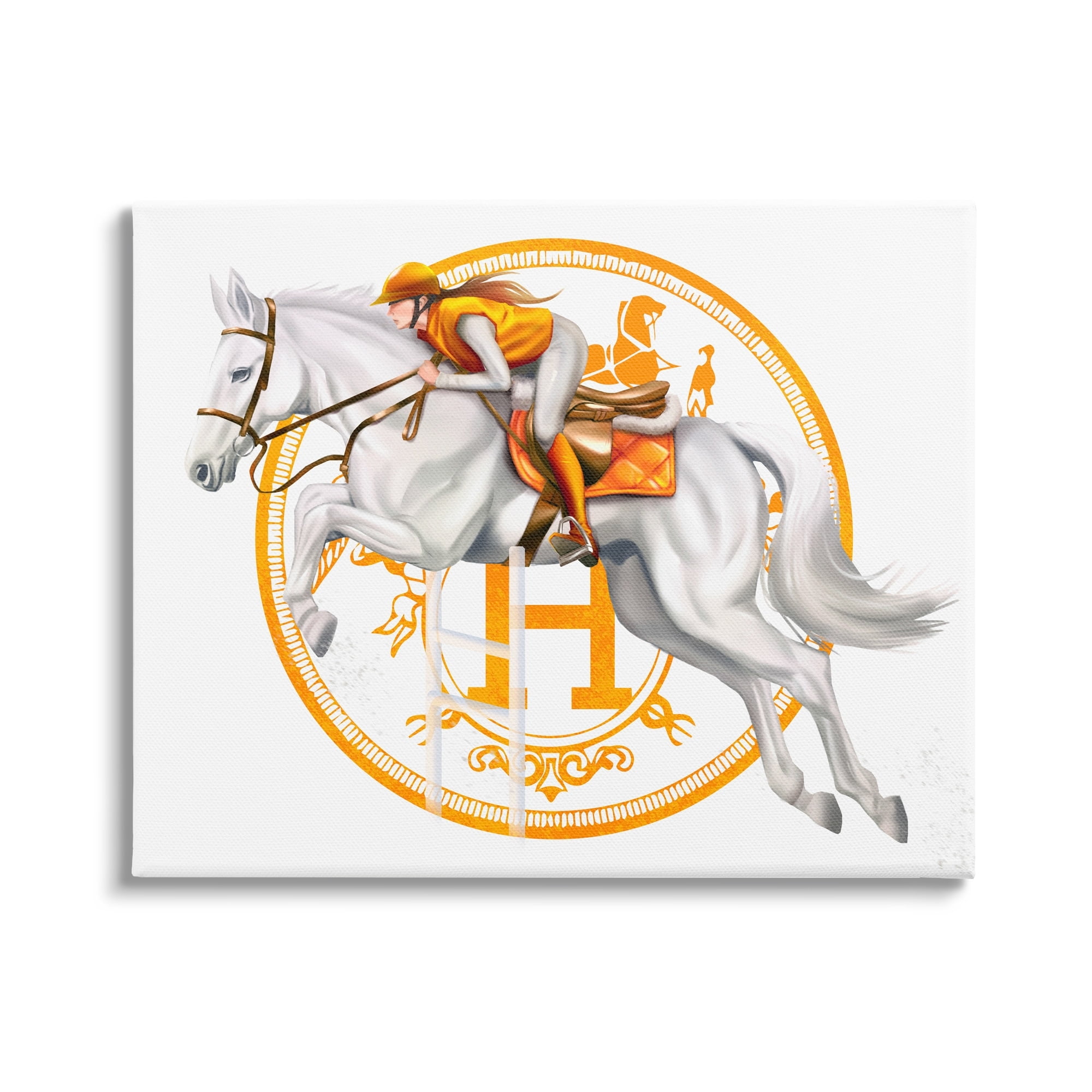Stupell Industries Jockey Riding Race Horse Glam Fashion Logo Graphic Art Gallery Wrapped Canvas Print Wall Art, Design by Ziwei Li