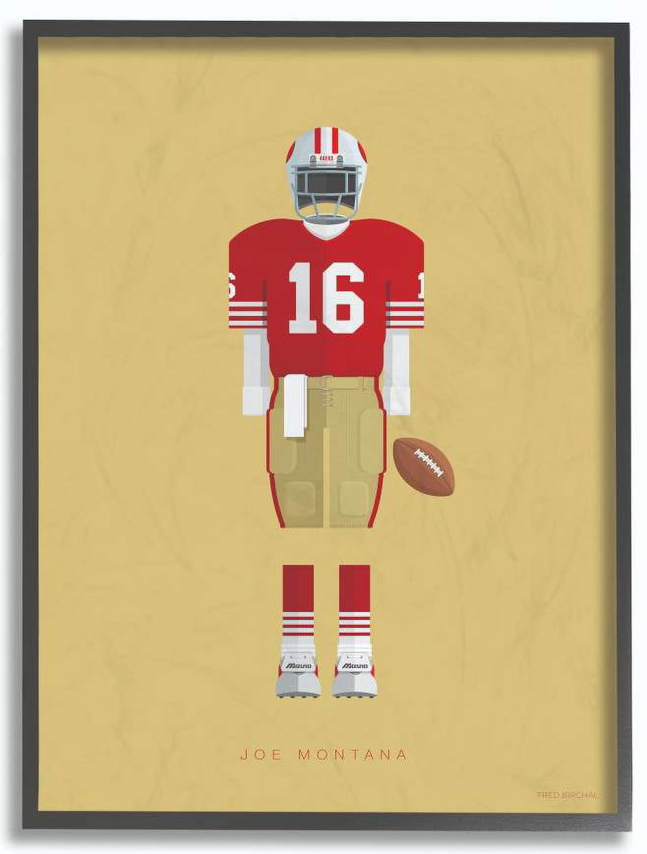 Stupell Industries Joe Montana Famous People Characters Fashion Design Framed Wall Art by Fred Birchal