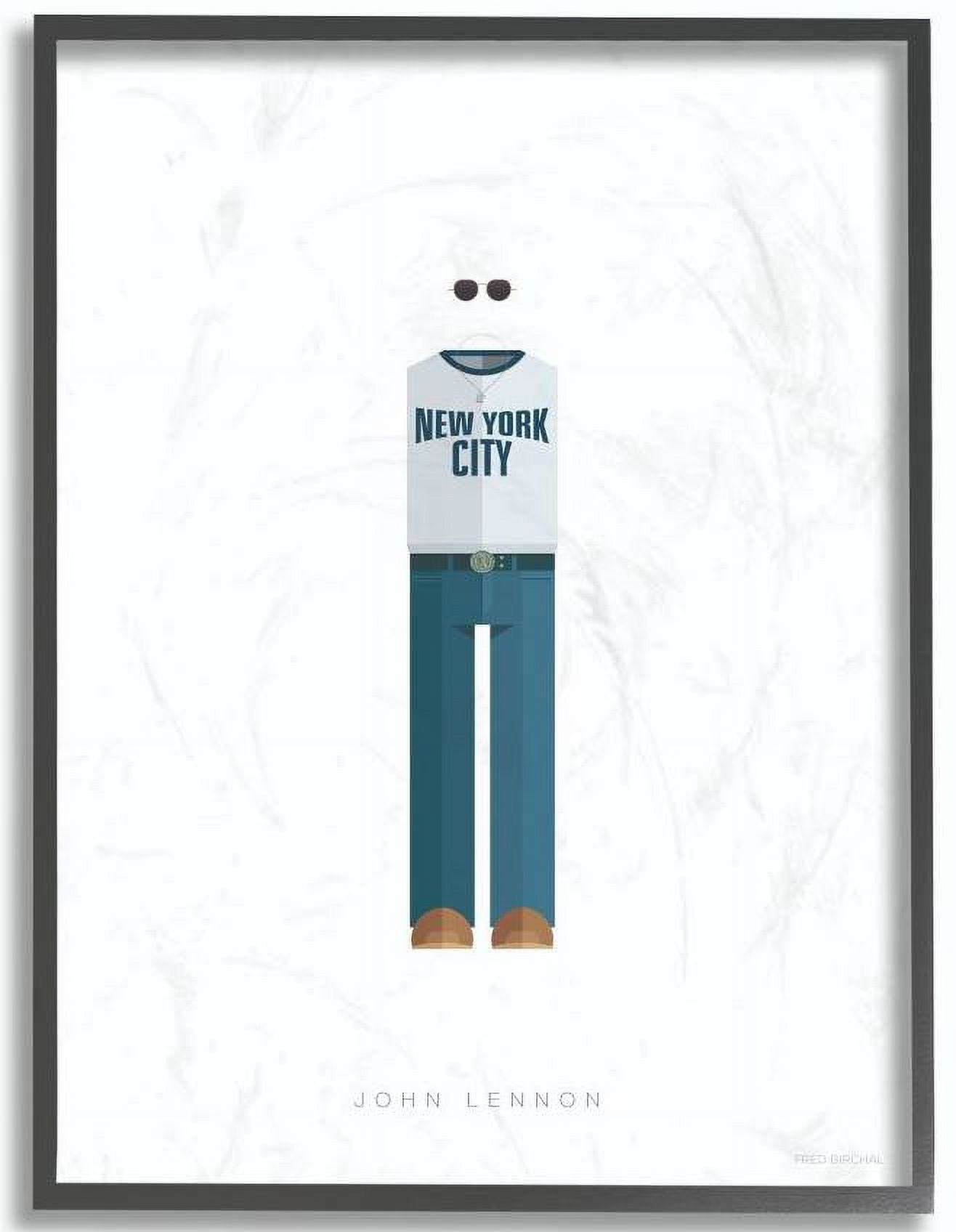 Stupell Industries John Lennon Famous People Characters Fashion Design Framed Wall Art by Fred Birchal