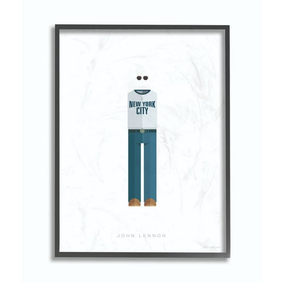 Stupell Industries John Lennon Famous People Characters Fashion Design Framed Wall Art by Fred Birchal
