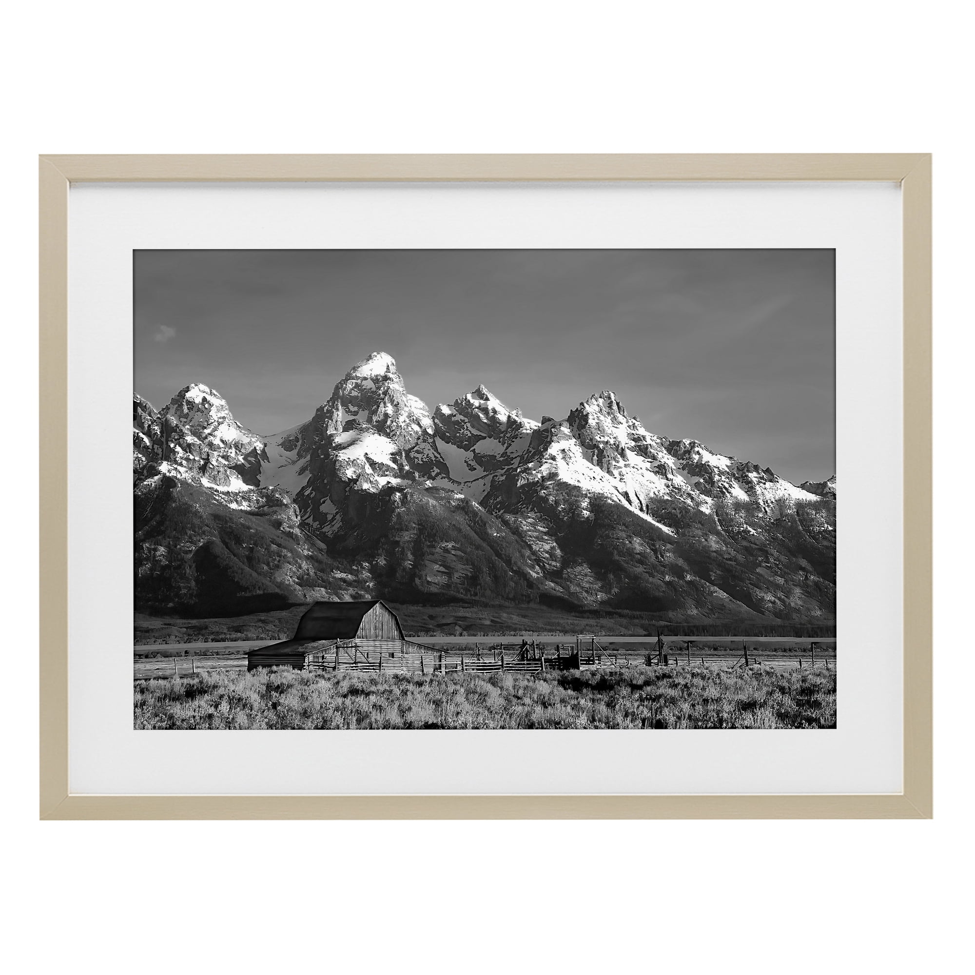 Stupell Industries John Moulton Barn Landscape Birch Framed Print Under Glass, design by Steve Toole