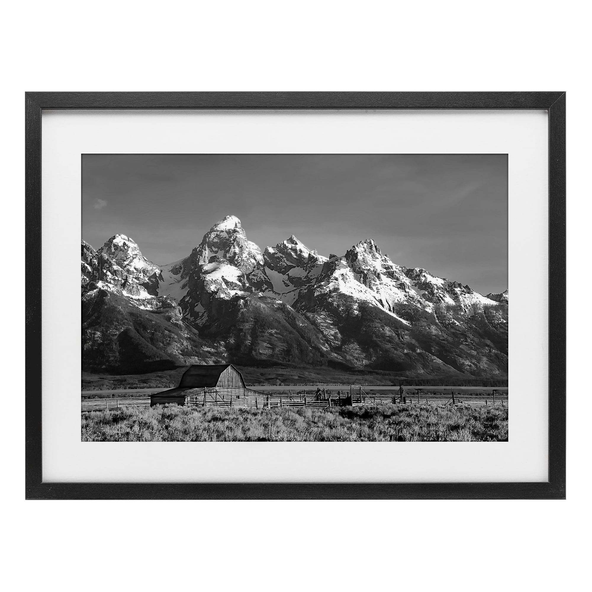 Stupell Industries John Moulton Barn Landscape Black Framed Print Under Glass, design by Steve Toole