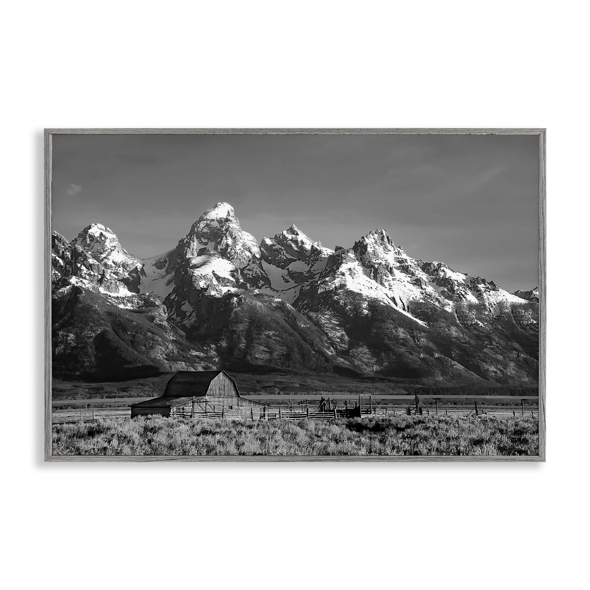 Stupell Industries John Moulton Barn Landscape Gray Framed Giclee Art, design by Steve Toole