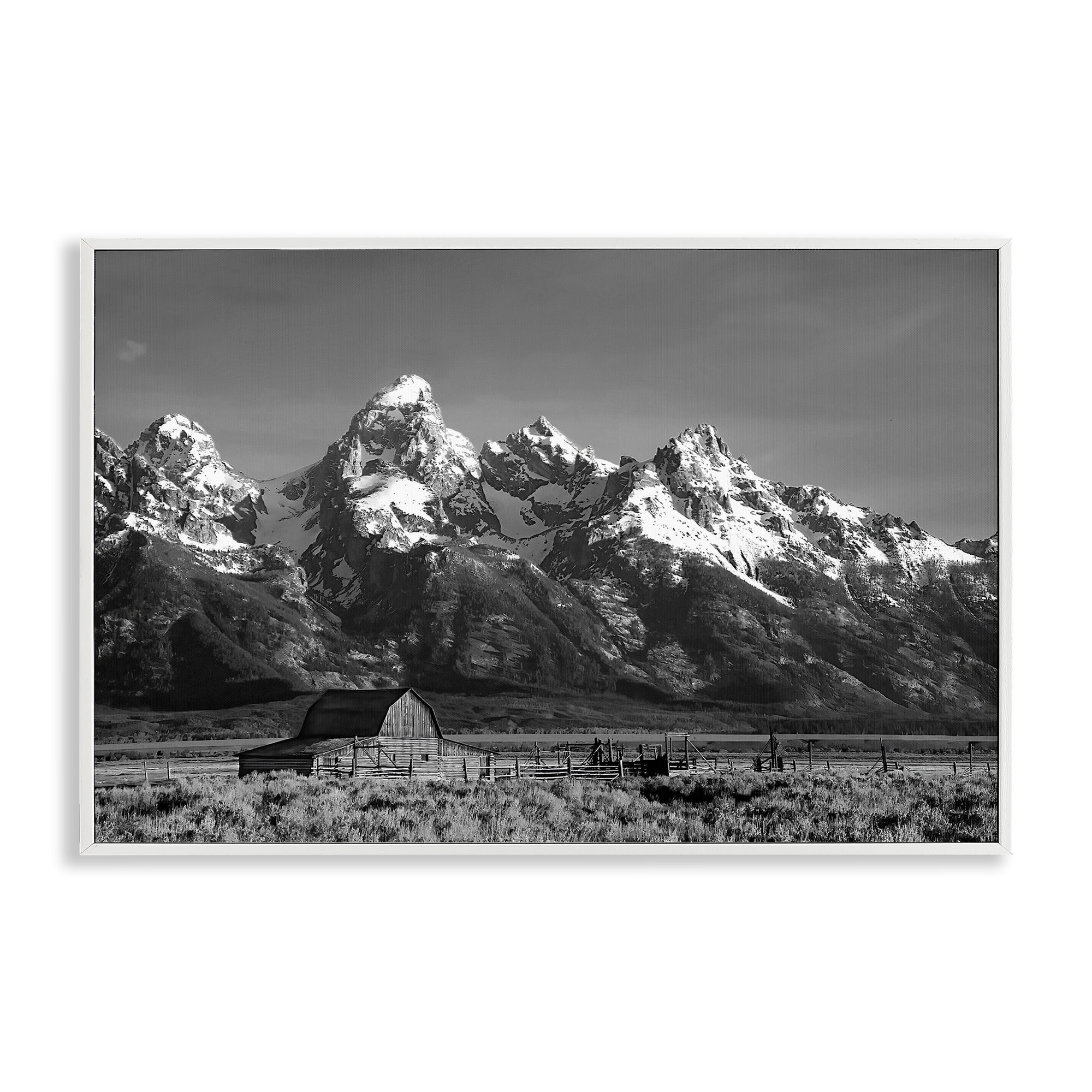 Stupell Industries John Moulton Barn Landscape White Framed Giclee Art, design by Steve Toole
