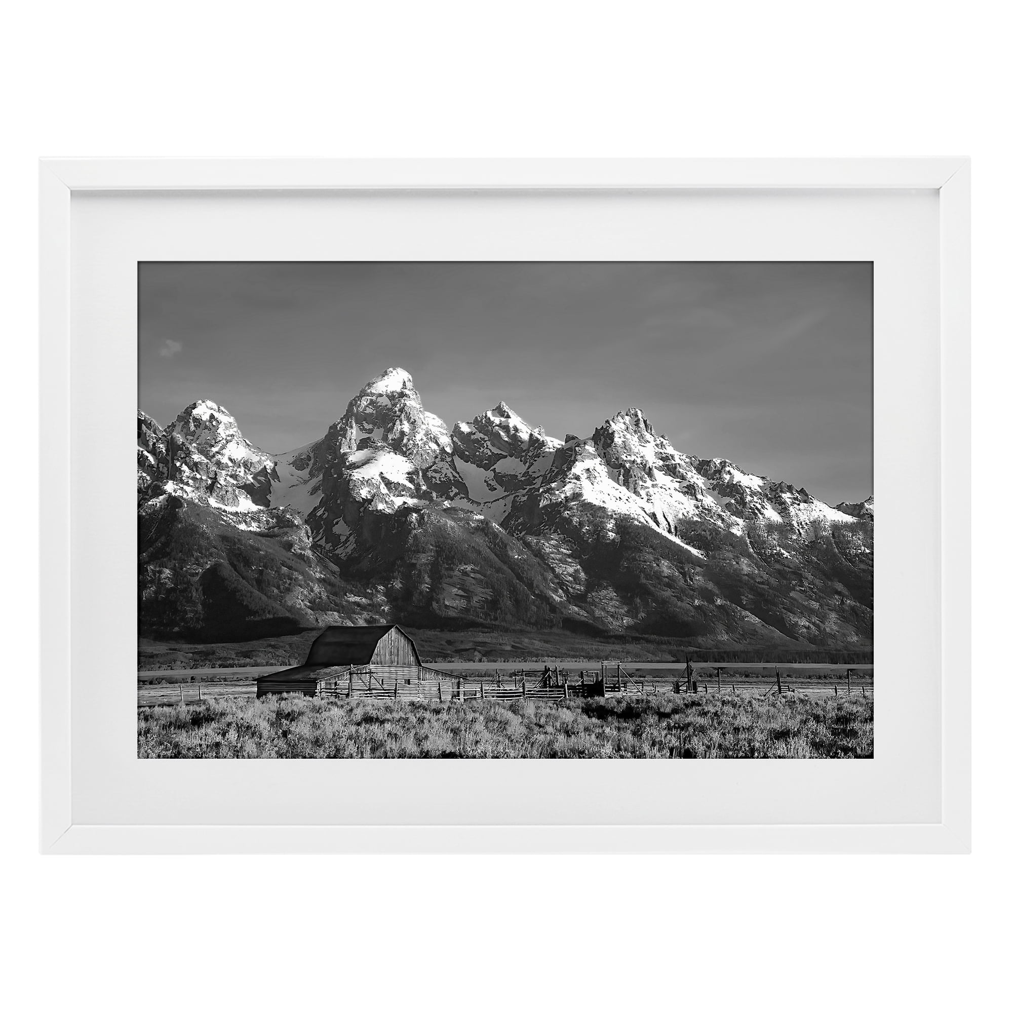 Stupell Industries John Moulton Barn Landscape White Framed Print Under Glass, design by Steve Toole