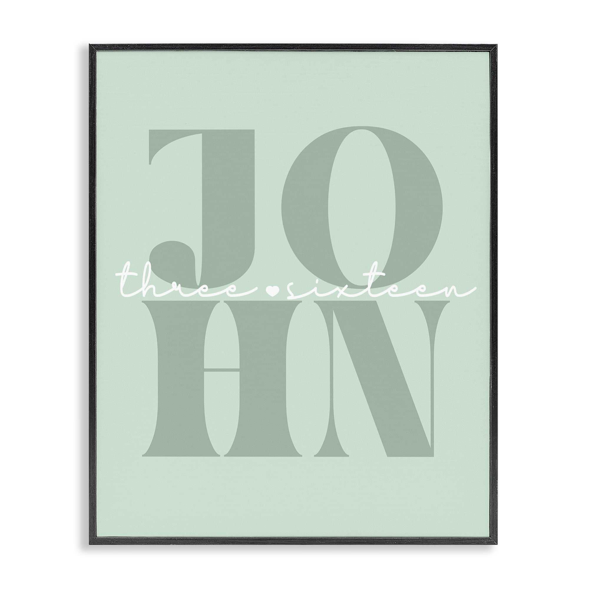Stupell Industries John Proverb on Green Religious & Spiritual Painting Black Framed Art Print Wall Art, 16 x 20