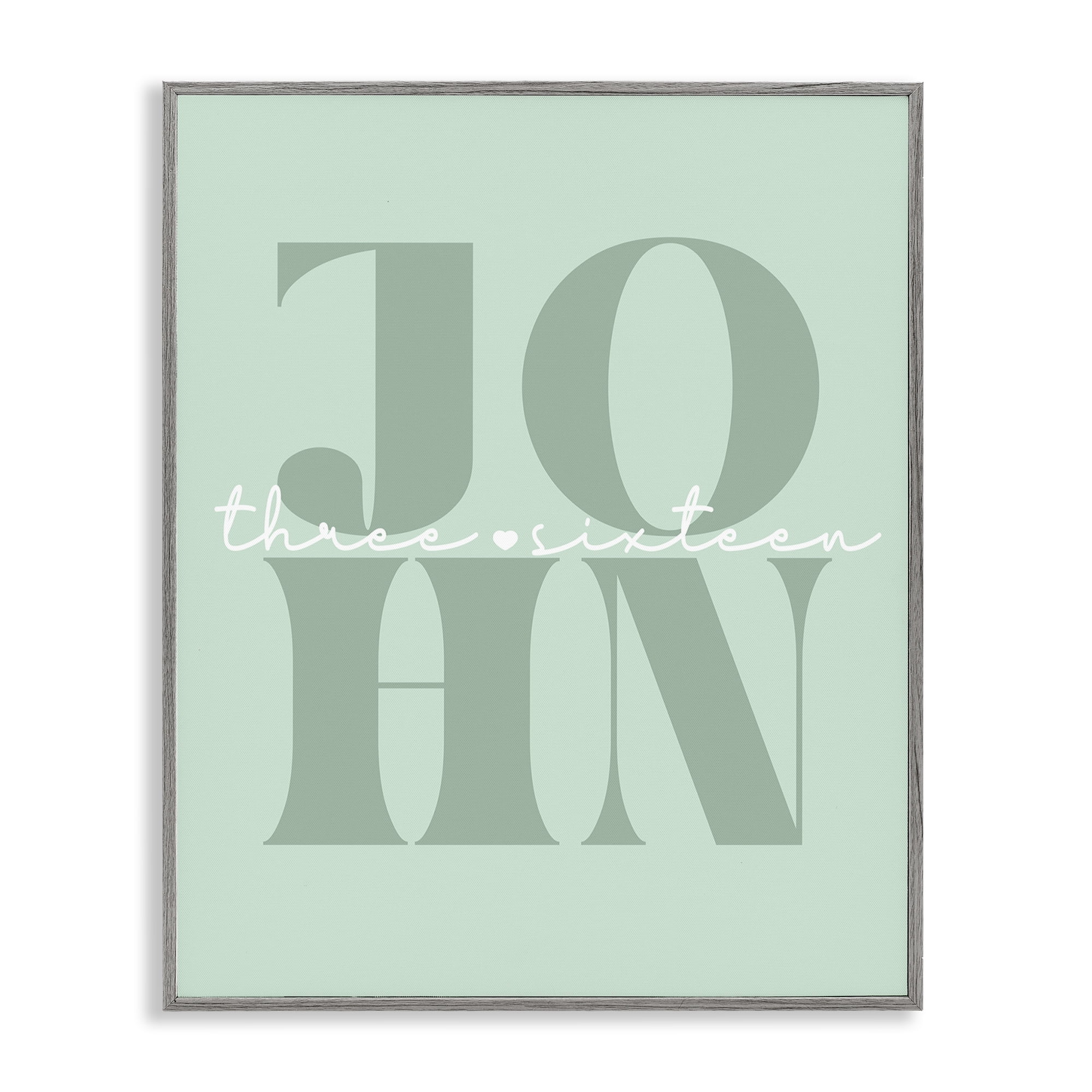 Stupell Industries John Proverb on Green Religious & Spiritual Painting Gray Framed Art Print Wall Art, 11 x 14