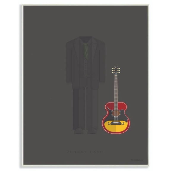 Stupell Industries Johnny Cash Famous People Characters Fashion Design Wall Plaque by Fred Birchal