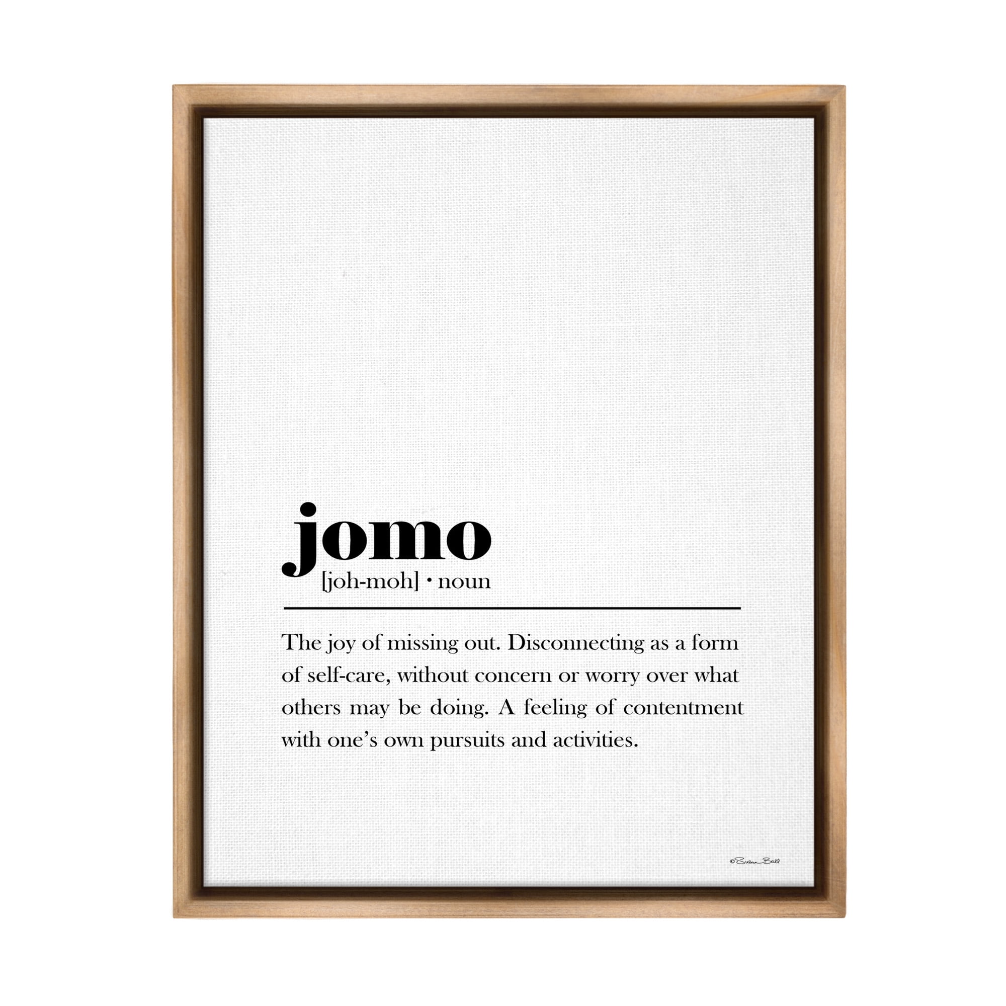 Stupell Industries Jomo Bathroom Definition Typography Painting Brown Floater Framed Canvas Art Print Wall Art, 25 x 31