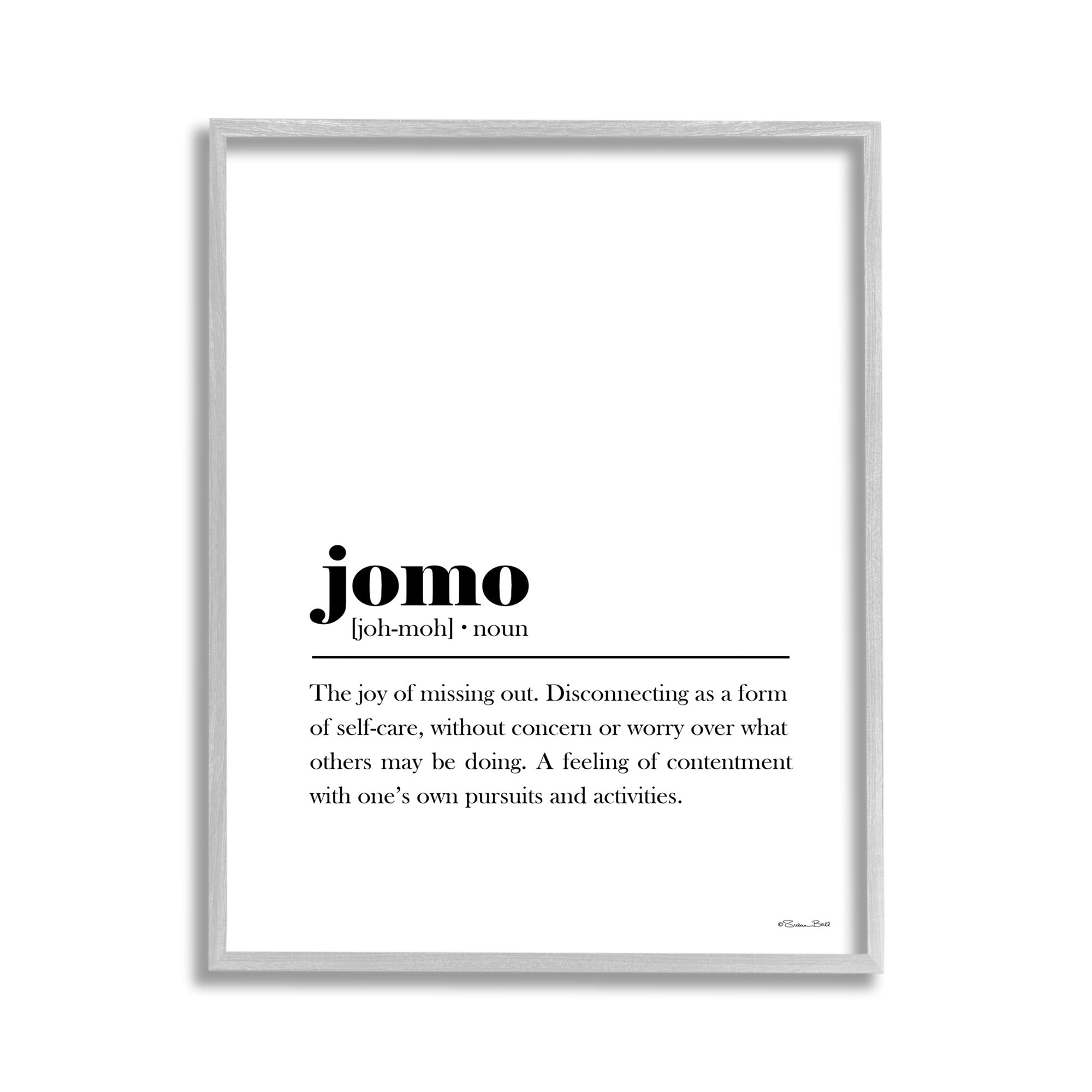 Stupell Industries Jomo Bathroom Definition Typography Painting Gray Framed Art Print Wall Art, 11 x 14