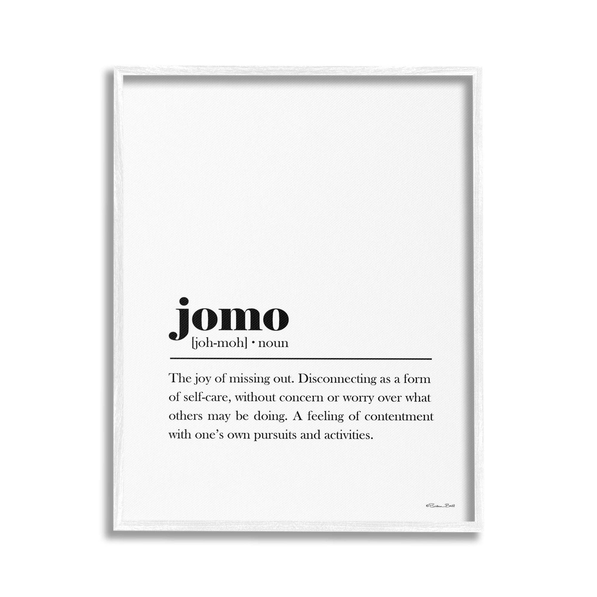 Stupell Industries Jomo Bathroom Definition Typography Painting White Framed Art Print Wall Art, 24 x 30
