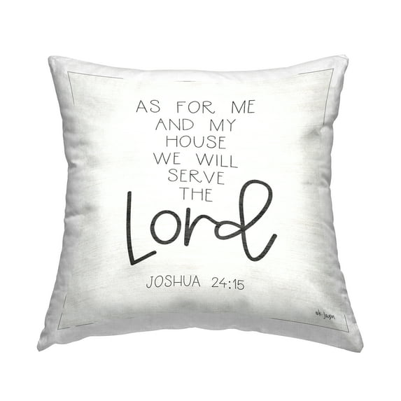 Stupell Industries Joshua 24:15 Proverb Phrase Square Decorative Printed Throw Pillow, 18 x 18