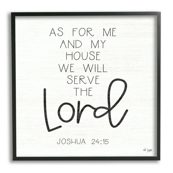 Stupell Industries Joshua 24:15 Spiritual Verse Religious Painting Black Framed Art Print Wall Art, 12 x 12