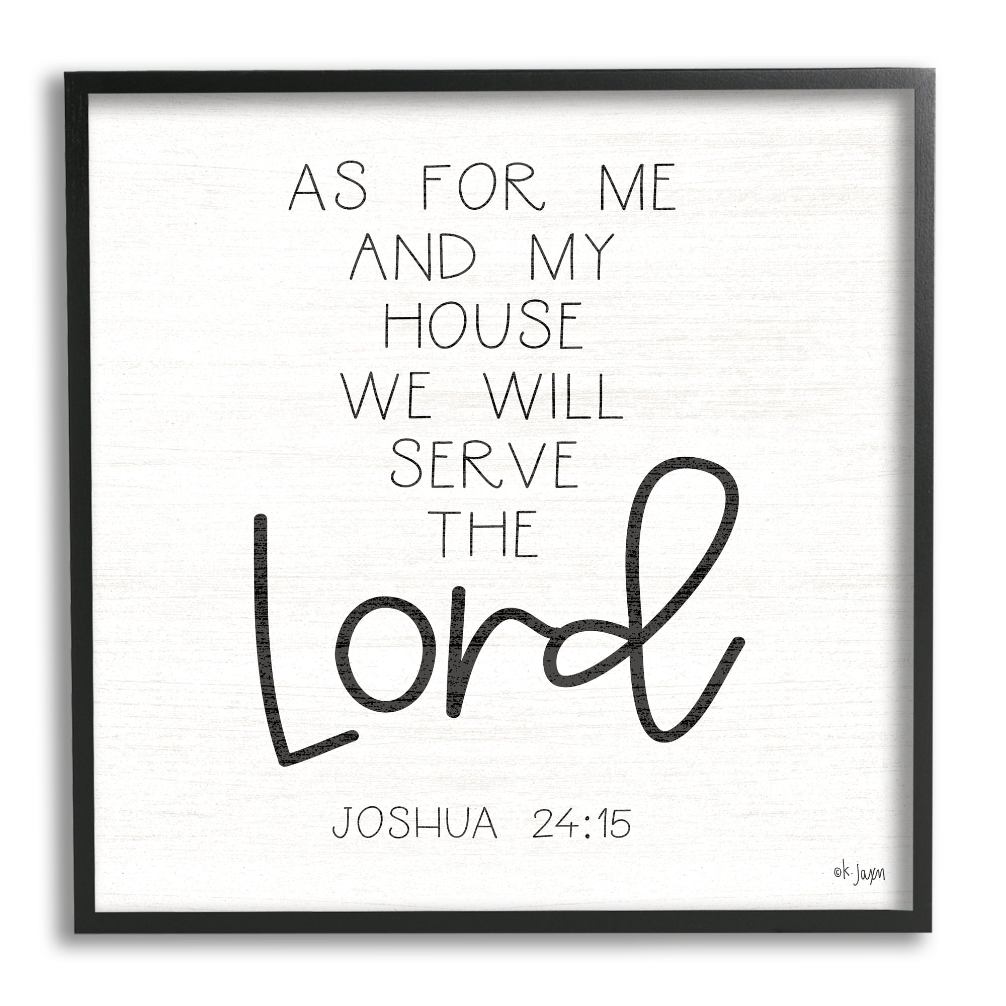 Stupell Industries Joshua 24:15 Spiritual Verse Religious Painting Black Framed Art Print Wall Art, 24 x 24