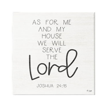 Stupell Industries Joshua 24:15 Spiritual Verse Religious Painting Gallery Wrapped Canvas Print Wall Art, 17 x 17