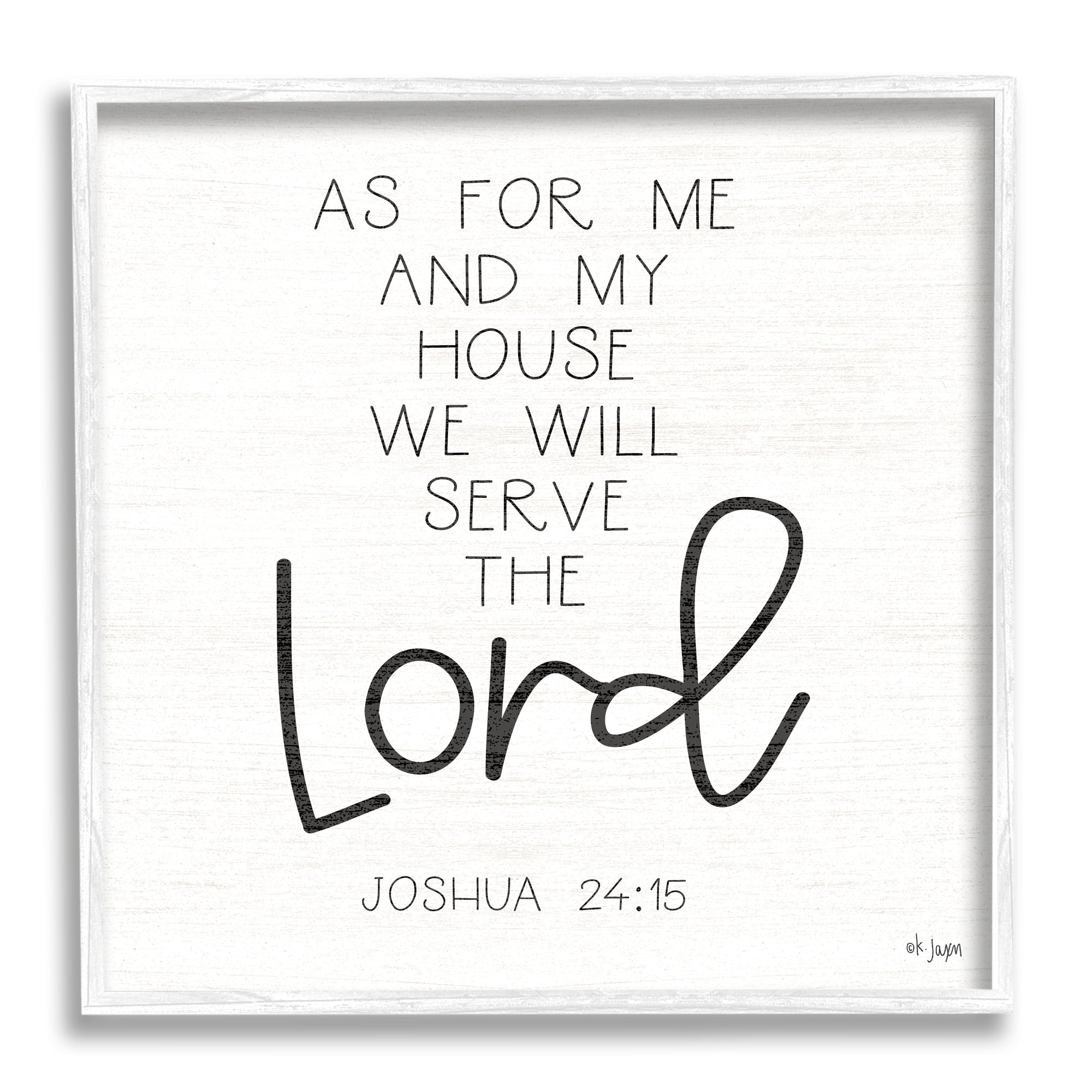 Stupell Industries Joshua 24:15 Spiritual Verse Religious Painting White Framed Art Print Wall Art, 24 x 24