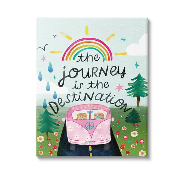 Stupell Industries Journey Is The Destination Landscape Painting Gallery Wrapped Canvas Art Print Wall Art, 16 x 20