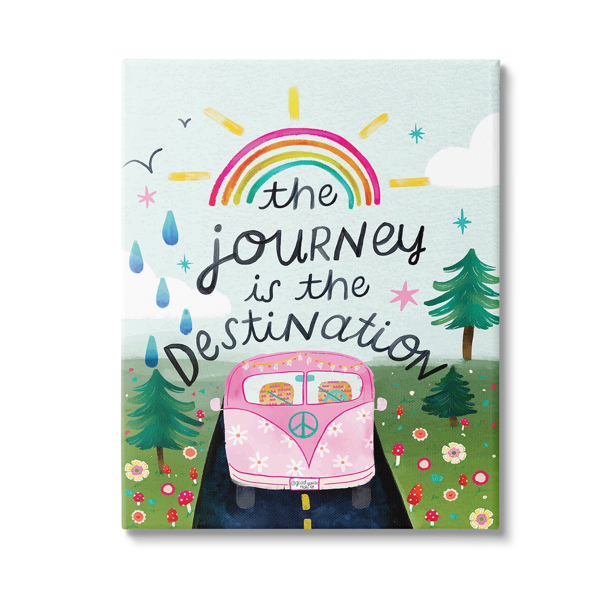 Stupell Industries Journey Is The Destination Landscape Painting Gallery Wrapped Canvas Art Print Wall Art, 36 x 48