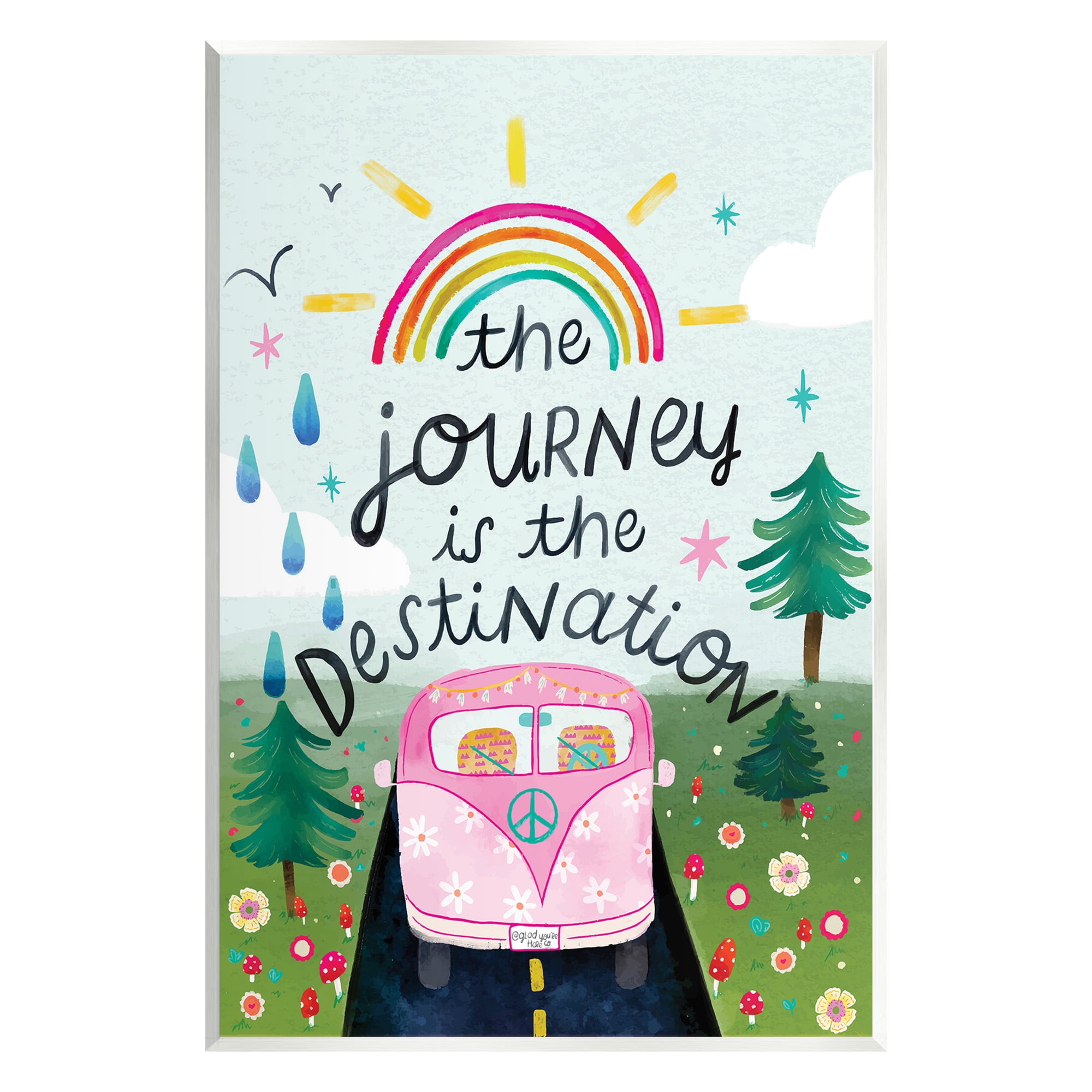 Journey Is The Destination Colorful MDF Wall Art Plaque