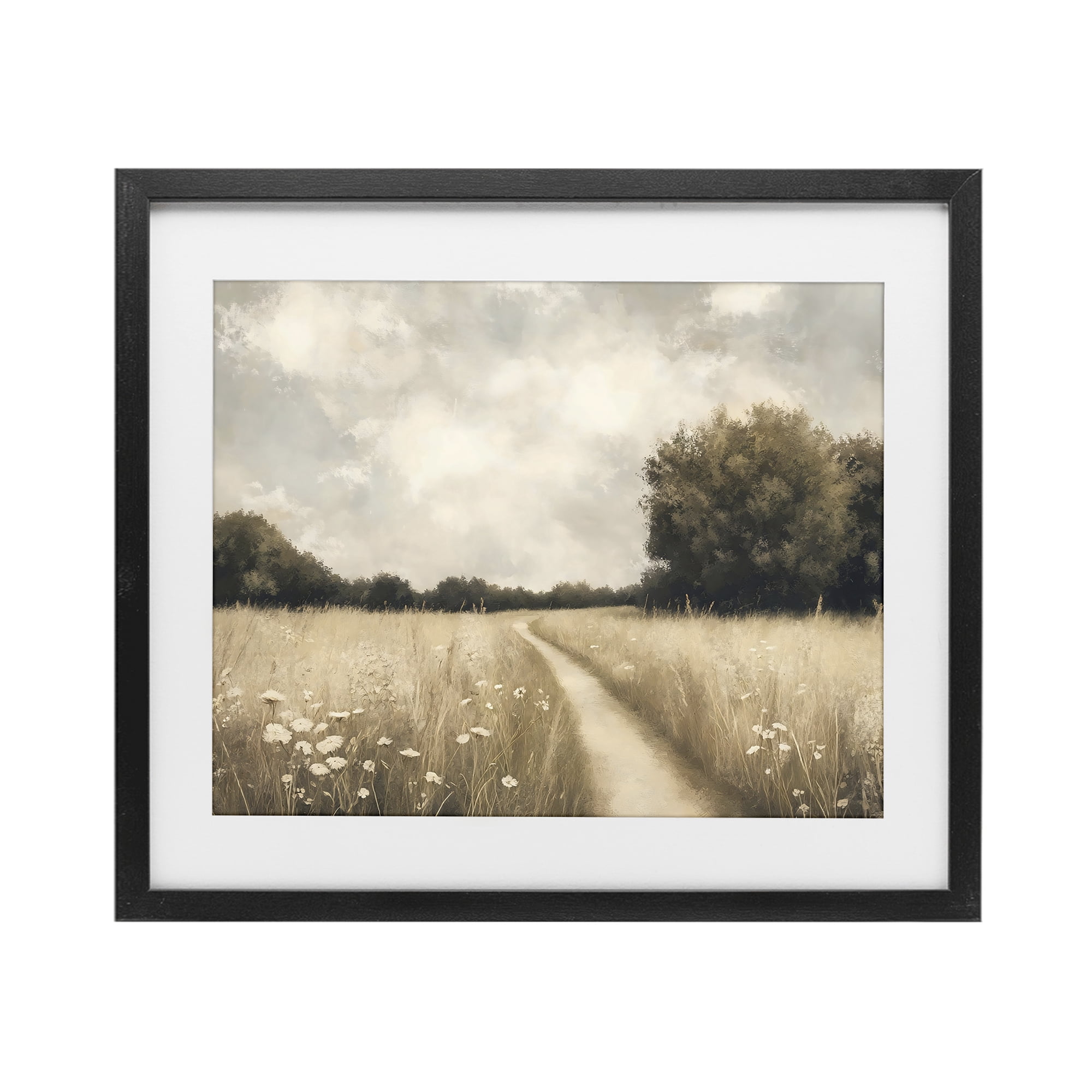Stupell Industries Journey Through Wildflowers in Meadow Black Framed Print Under Glass, design by Creative Studio