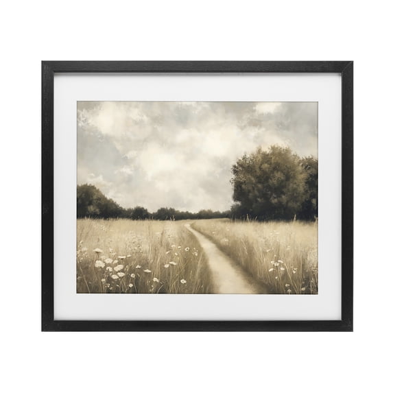 Stupell Industries Traditional Journey Through Wildflowers in Meadow Black Framed Print Under Glass, 16 x 13, by Creative Studio