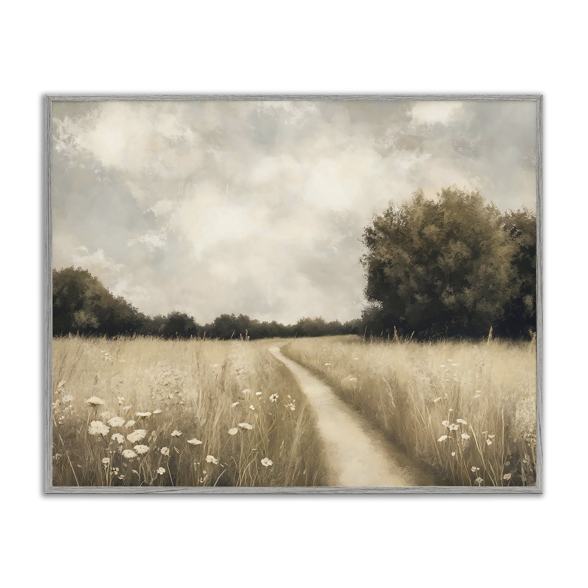 Stupell Industries Journey Through Wildflowers in Meadow Gray Framed Giclee Art, design by Creative Studio