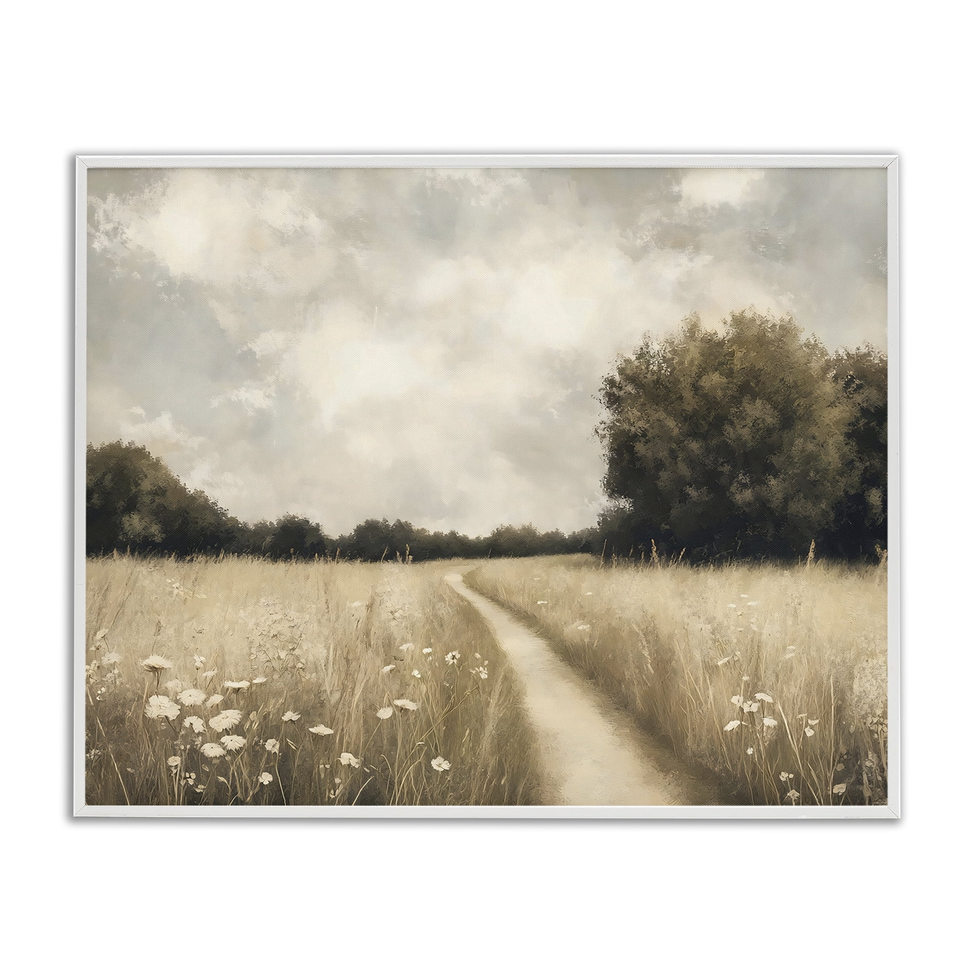 Stupell Industries Journey Through Wildflowers in Meadow White Framed Giclee Art, design by Creative Studio
