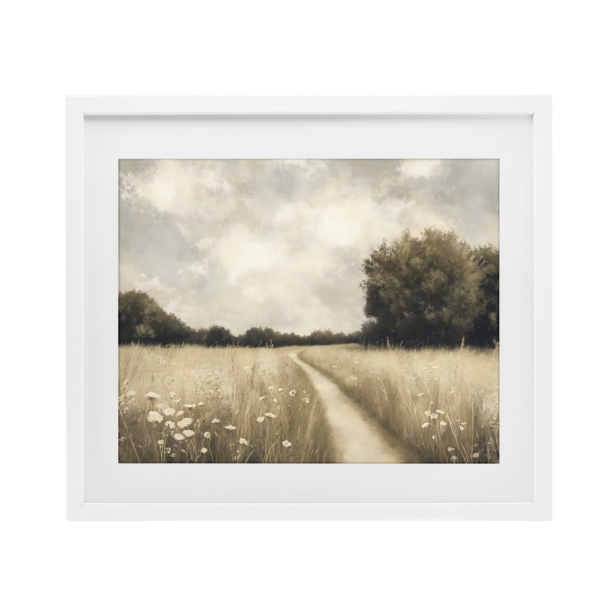 Stupell Industries Journey Through Wildflowers in Meadow White Framed Print Under Glass, design by Creative Studio